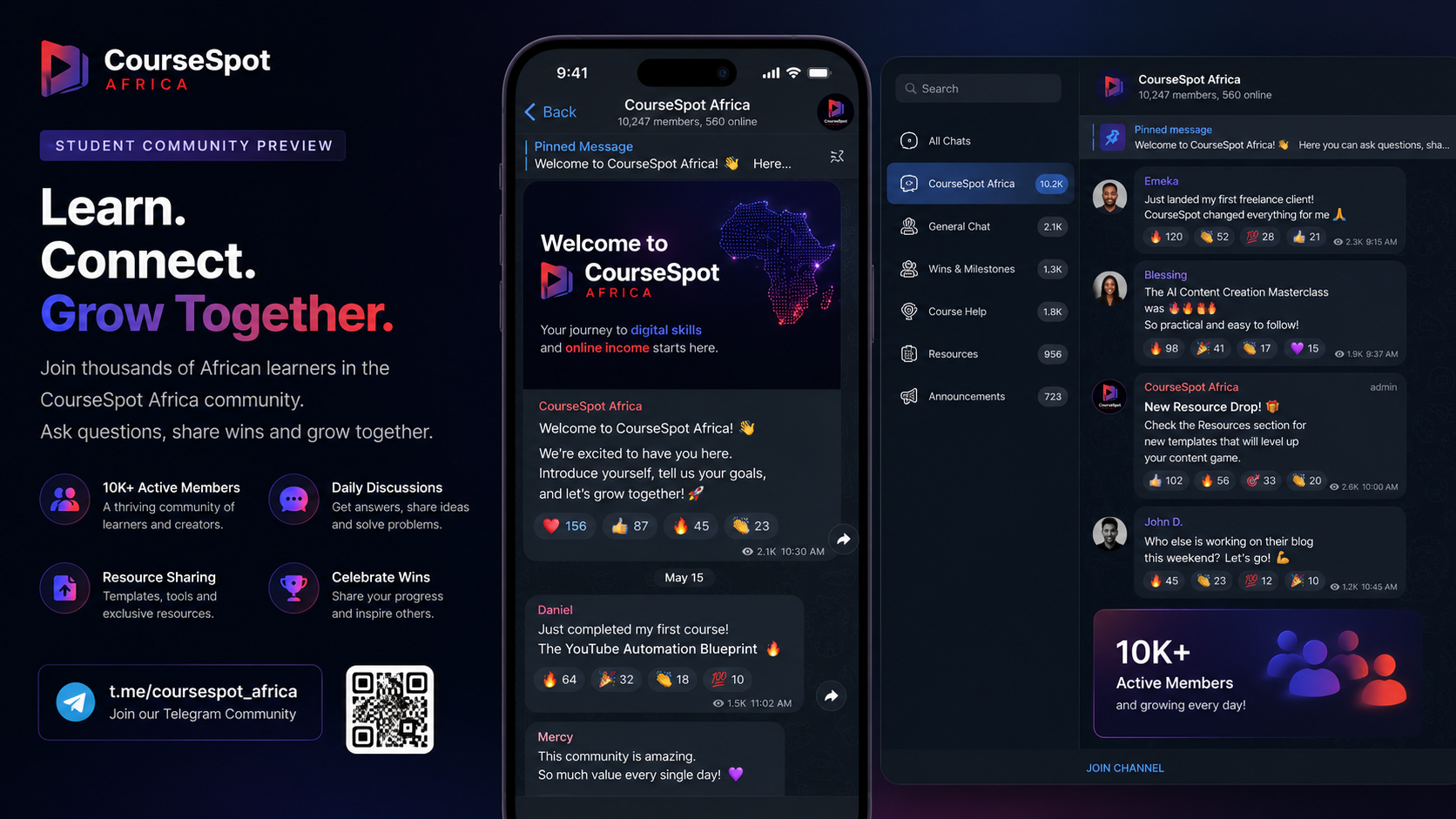 CourseSpot Africa student community preview